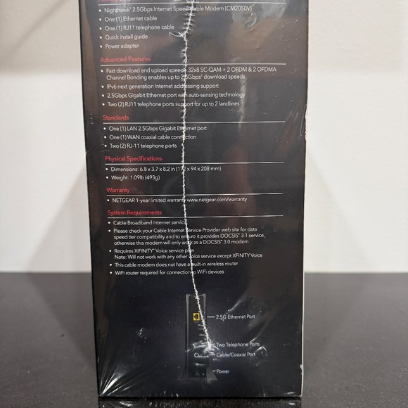 NEW Netgear Nighthawk CM2050V Cable Modem – Sealed Box - Picture 2 of 3